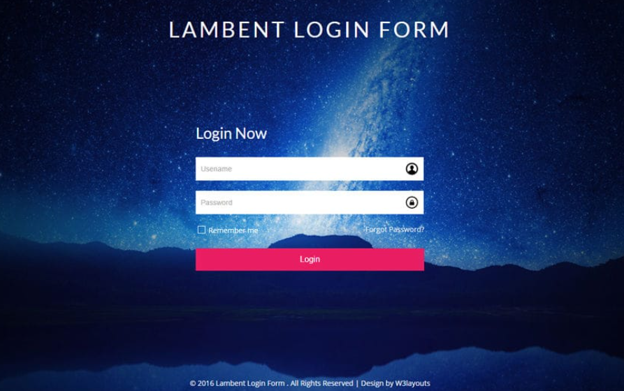 Lambent Login Form