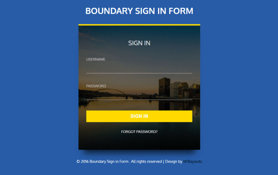  Boundary Sign-in Form