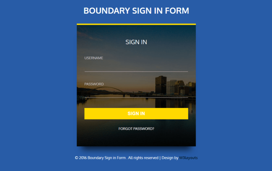 Boundary Sign-in Form